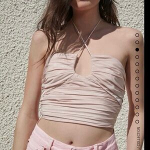 Zara NWT pink summer beach halter style top
